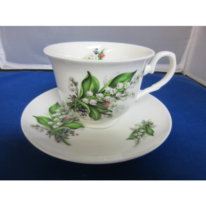 Adderley Ceramics Lily of the Valley Teacup & Saucer