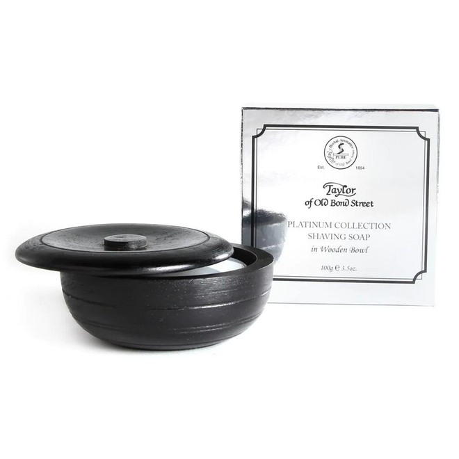 Platinum Collection Wooden Bowl and Shaving Soap