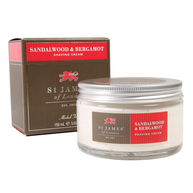 St. James Sandalwood & Bergamot Shave Cream Tub