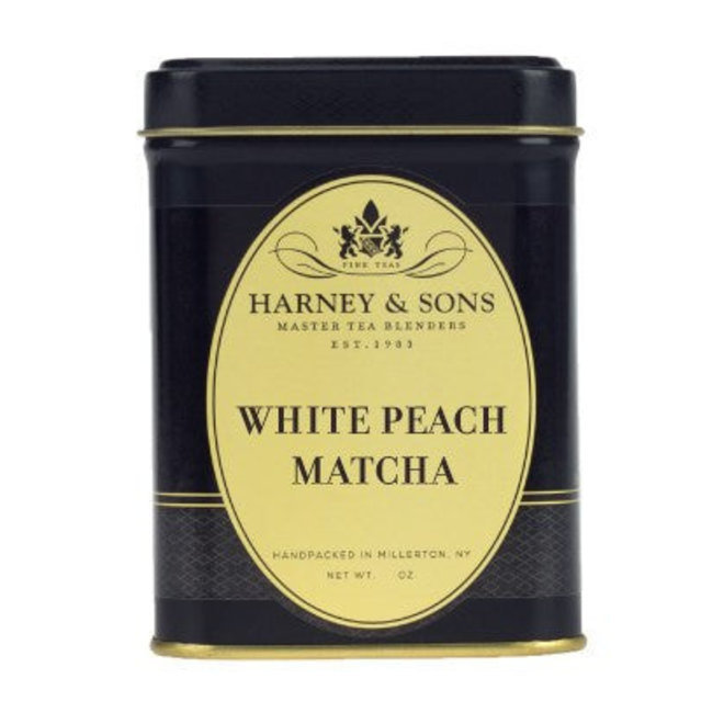 Harney & Sons White Peach Matcha Loose Tea Tin
