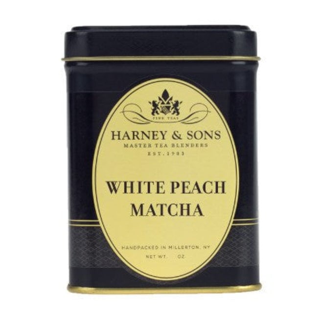 Harney & Sons White Peach Matcha Green Loose Leaf Tin