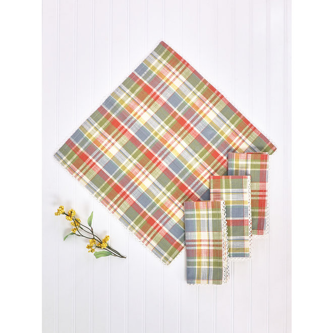 Sunwashed Plaid Cotton Napkin Set