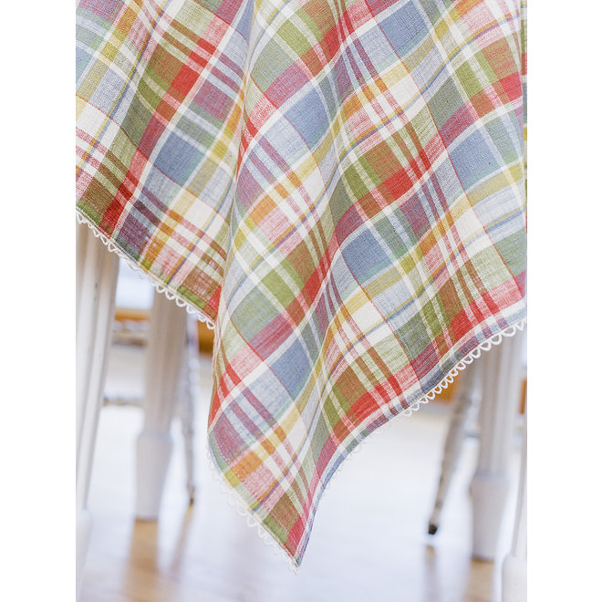 Sunwashed Plaid Tablecloth, 60" x 90"