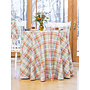 Sunwashed Plaid Round Tablecloth