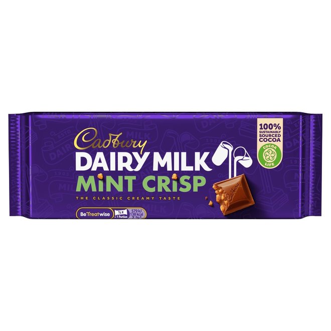 Cadbury Irish Dairy Milk Mint Crisp Bar 54g