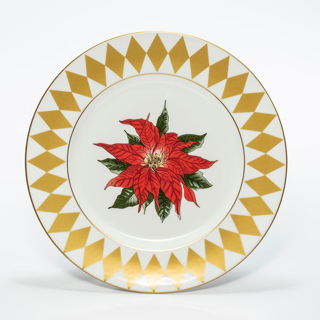 Parterre Gold Rim with Poinsettia Salad Plate