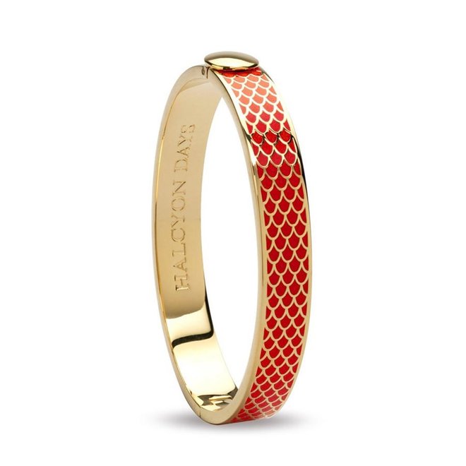 Salamander Red & Gold Hinged Skinny Bangle