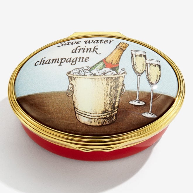 Save Water, Drink Champagne Enamel Box