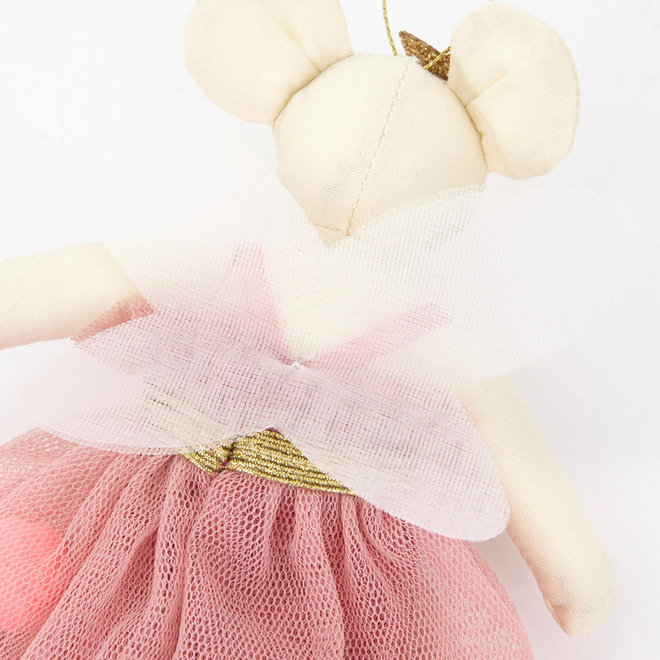 Pink Pompom Mouse Decoration