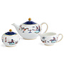 Wonderlust Blue Pagoda 3 Piece Set Boxed (Teapot, Cream & Sugar)