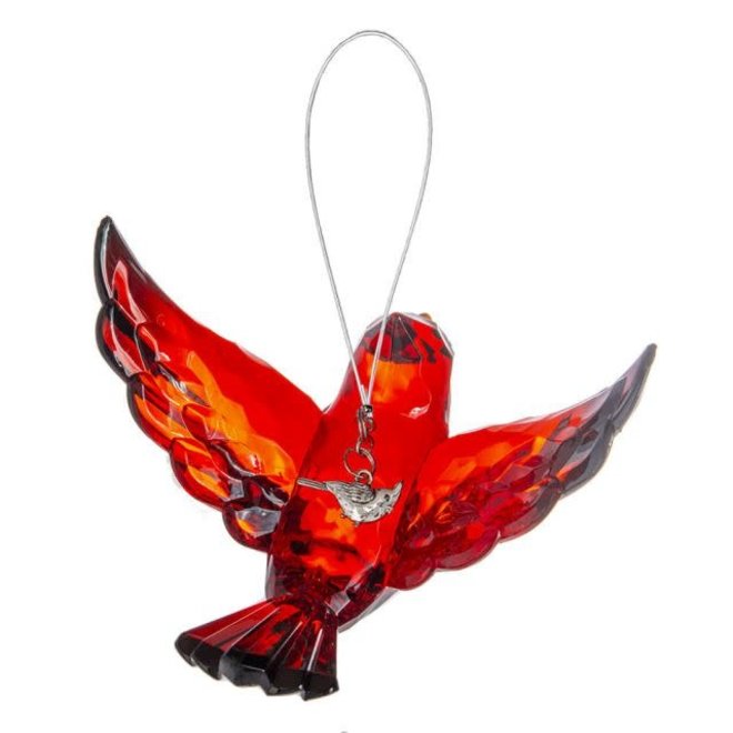 Radiant Cardinal Ornament with Charm