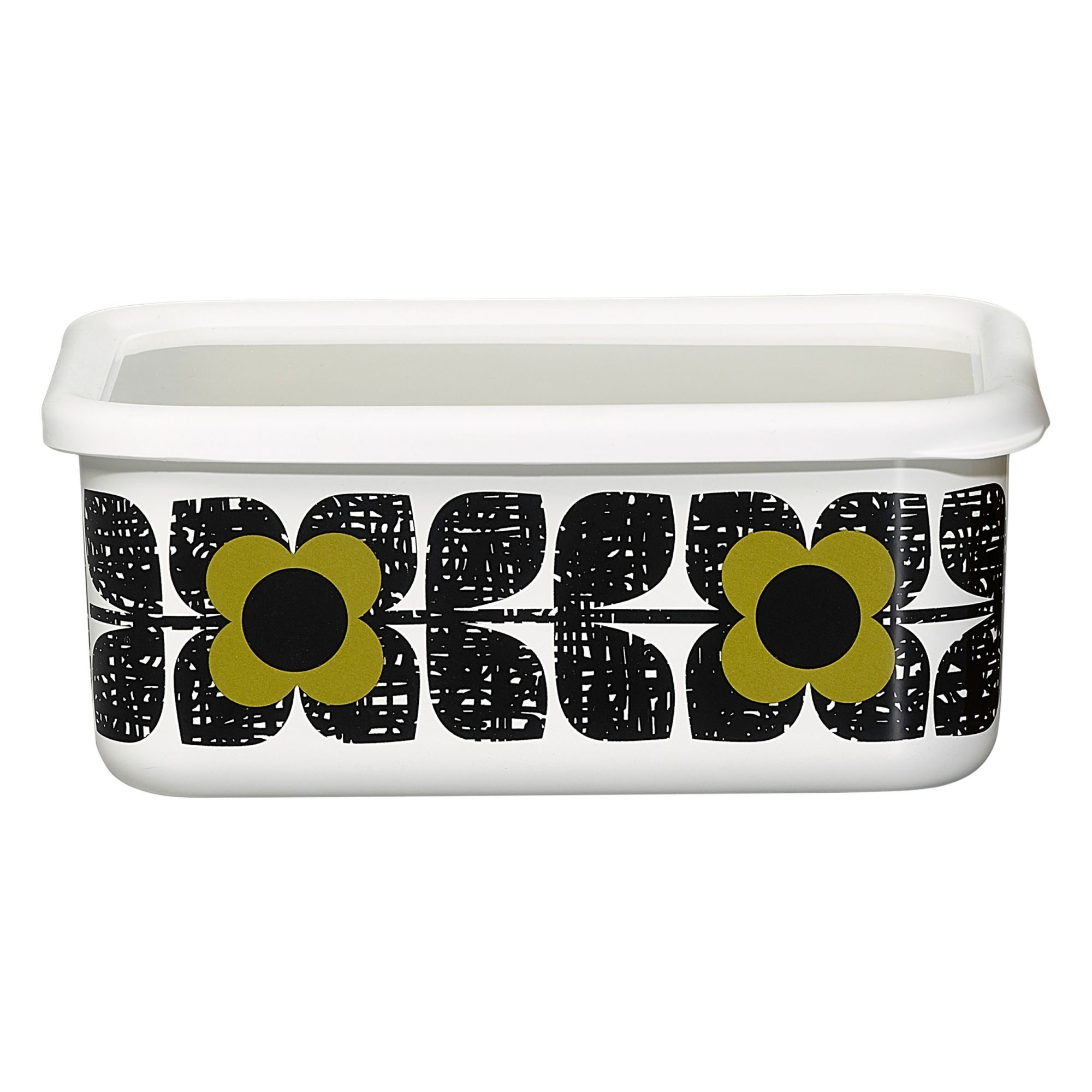 Orla Kiely Scribble Square Flower Seagrass Enamel Storage Container