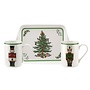 Christmas Tree Nutcracker Mugs & Tray Set