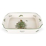 Christmas Tree Rectangular Handled Dish