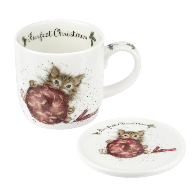 Mug & Coaster Set Purrfect Christmas