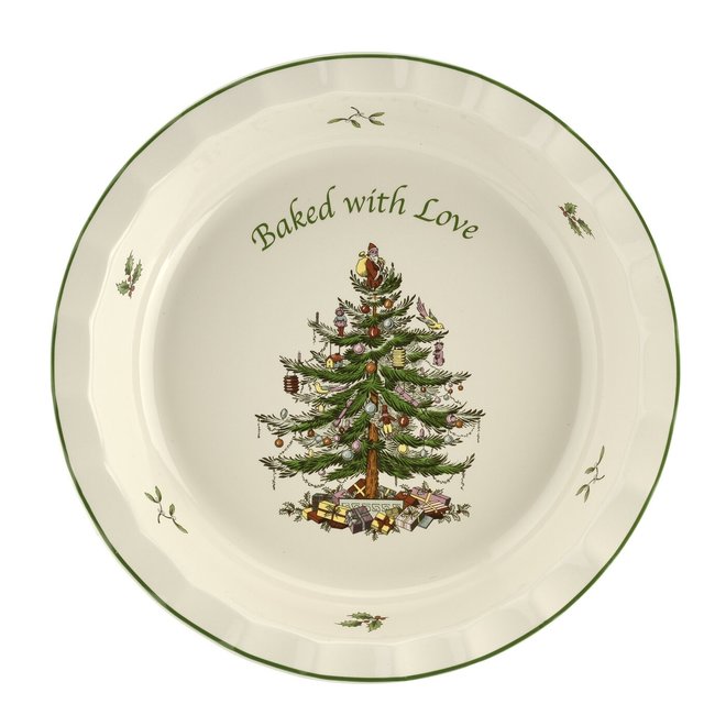 Christmas Tree "Baked with Love" Pie Dish