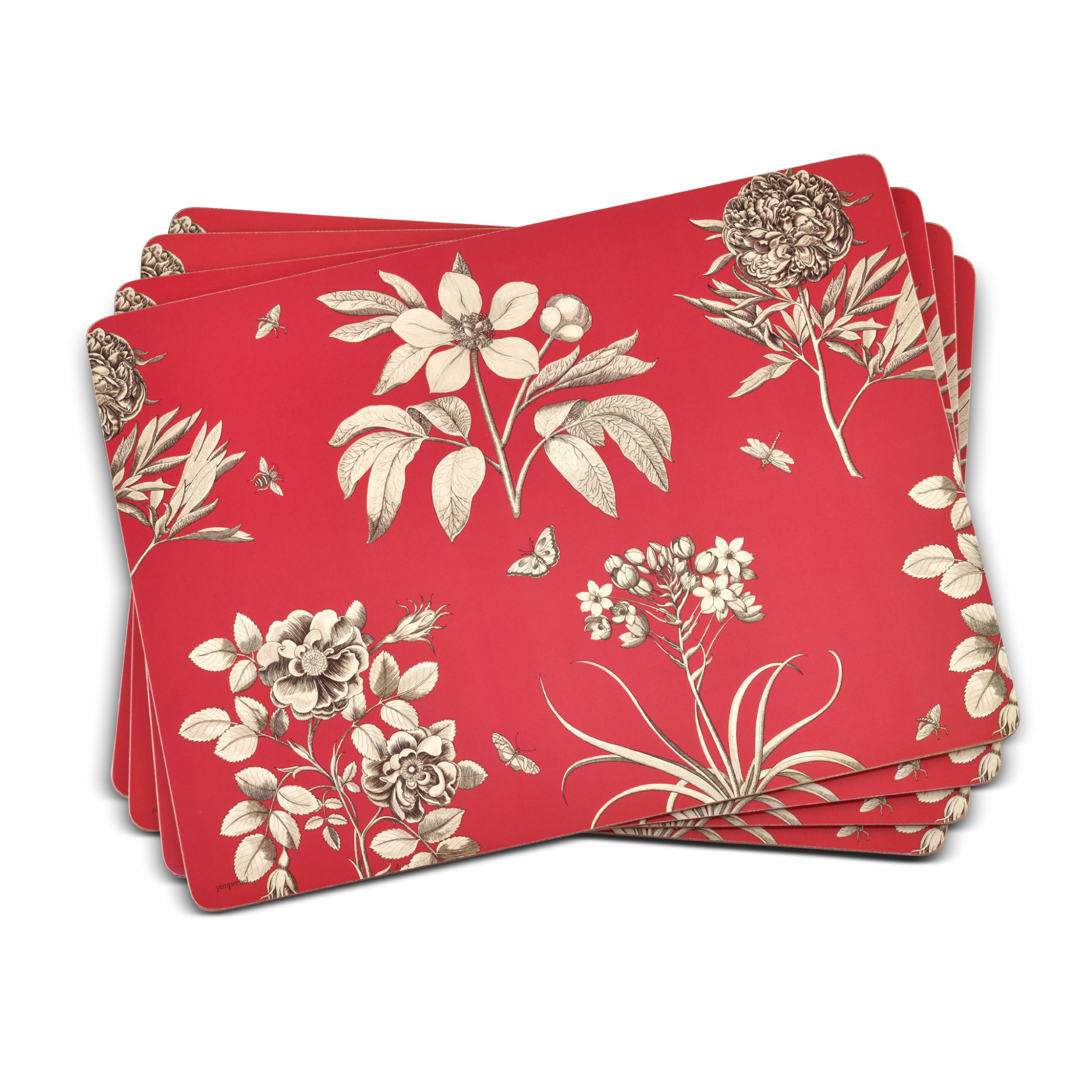 Pimpernel Etchings Roses Red Placemats British Isles