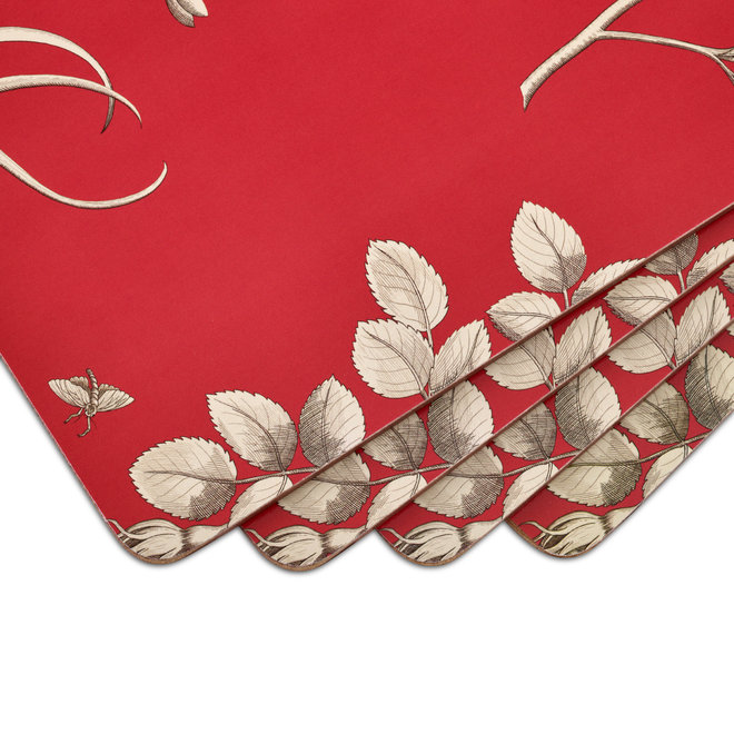 Pimpernel Etchings & Roses Red Placemats