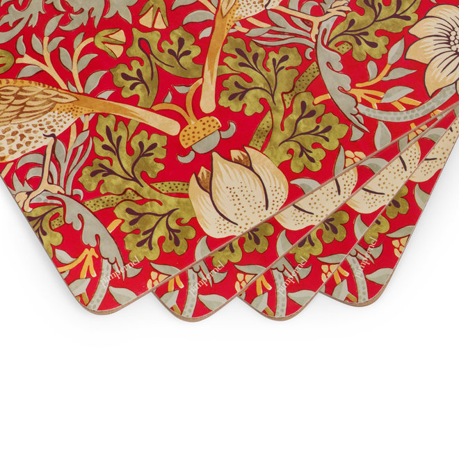 Strawberry Thief (Red) Placemats Set of 4