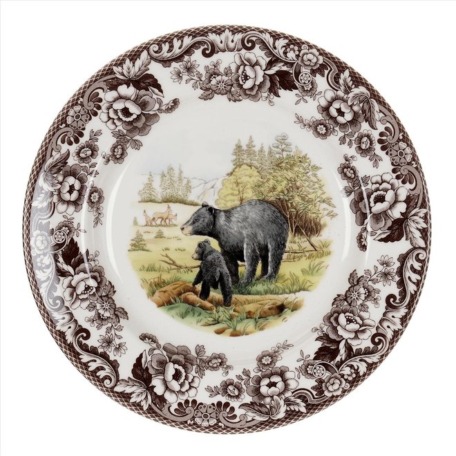 Woodland Dinner Plate (Black Bear)
