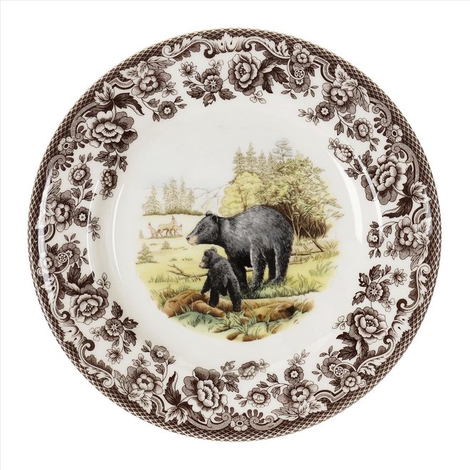 Woodland Salad Plate (Black Bear)