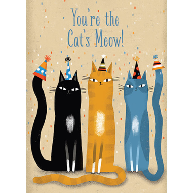 Cats in Party Hats Birthday Card