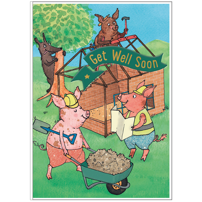 The Three Little Pigs Get Well Card