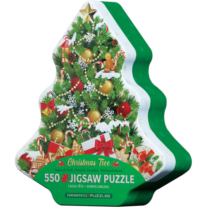 Christmas Tree Puzzle Tin