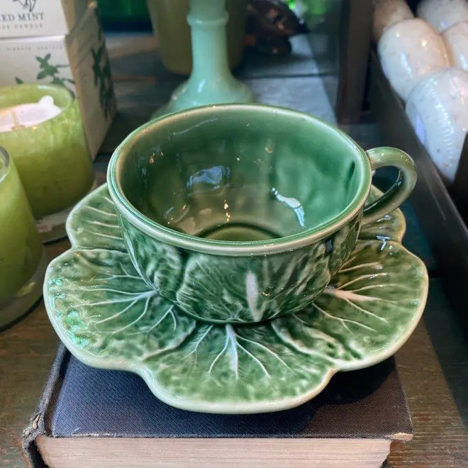 Bordallo Pinheiro Cabbage Teacup & Saucer