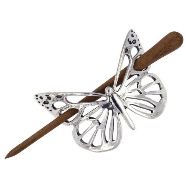 Butterfly Hair Slide with Wooden Pin