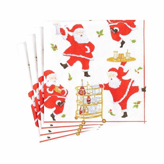 Cocktails with Santas Paper Cocktail Napkins