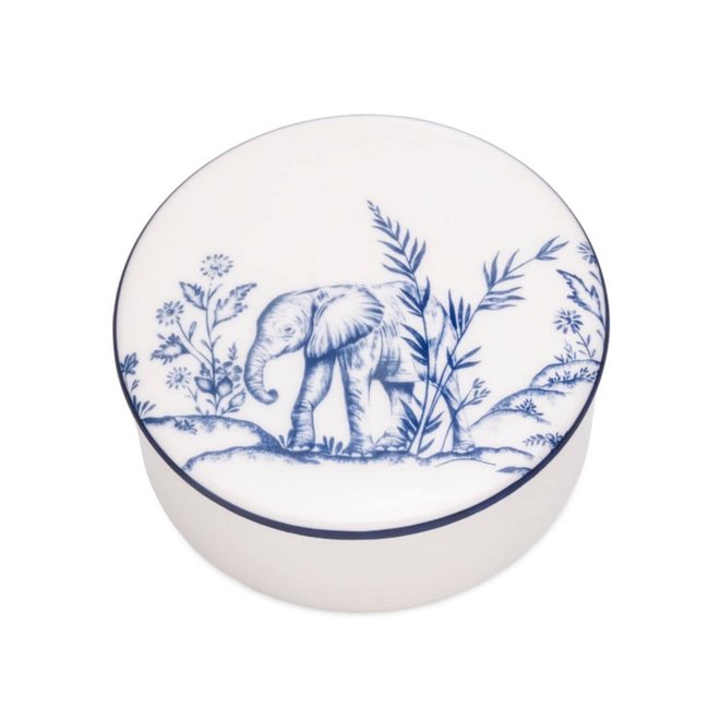 Nina Campbell Serengeti Elephant Round Trinket Box