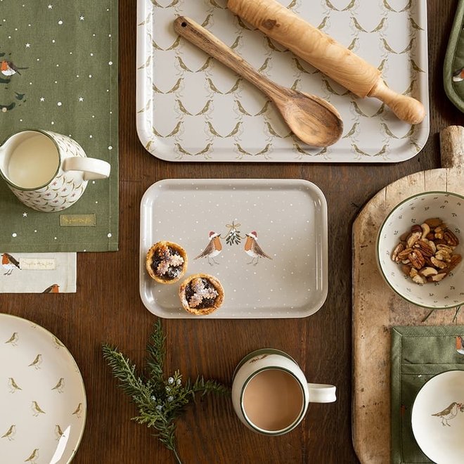Christmas Robin Small Tray