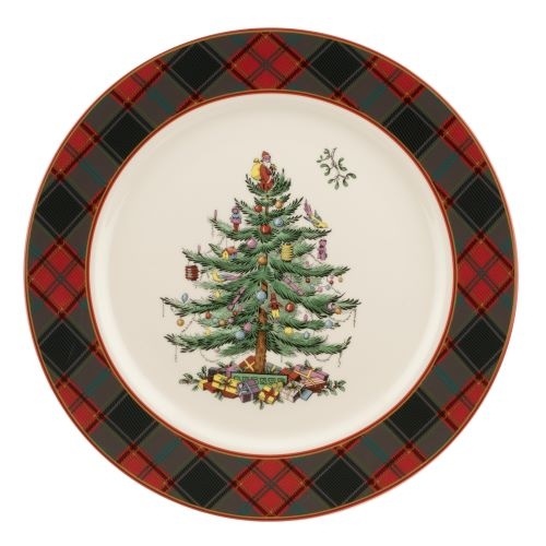 Spode Christmas Tree Tartan Buffet Plate British Isles