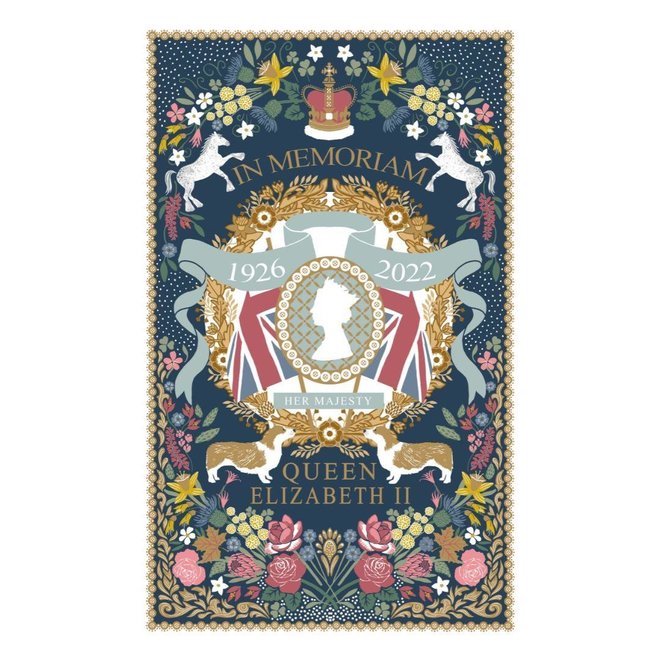 Queen Elizabeth II in Memoriam Tea Towel