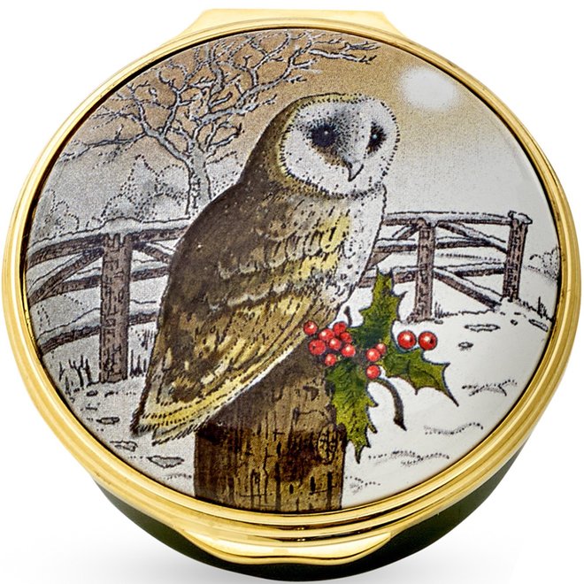 Christmas Owl Enamel Box