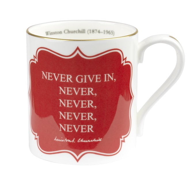 Sir Winston Churchill Never Give In Mug
