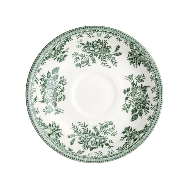 Dark Green Asiatic Pheasants Teacup & Saucer