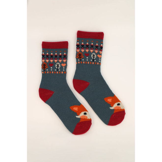Cute Fox Knitted Socks