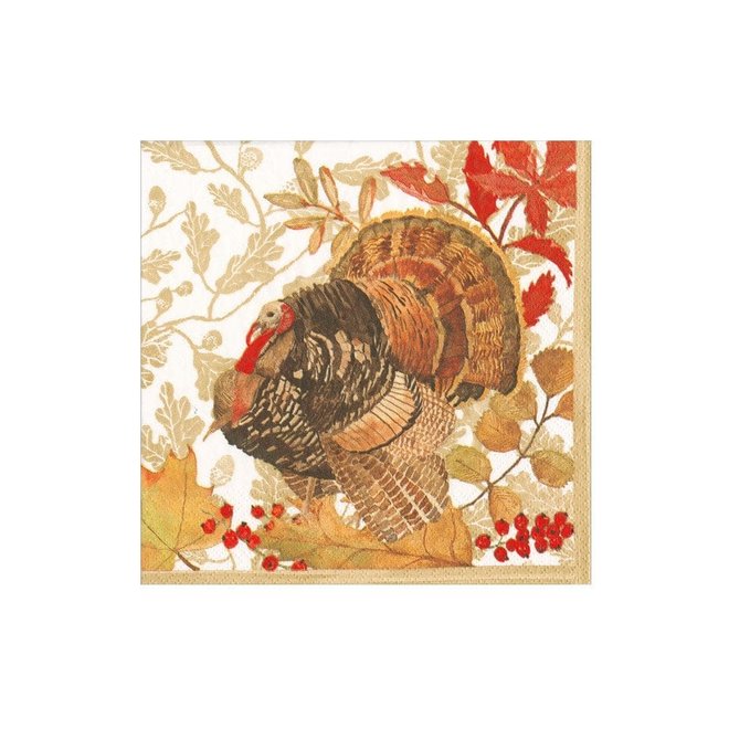 Woodland Turkey Paper Cocktail Napkins