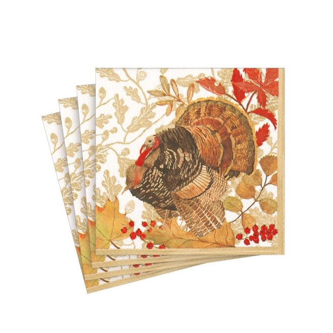 Woodland Turkey Paper Cocktail Napkins