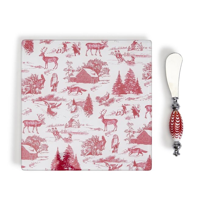 Winter Toile 2 Piece Cheese Serving Set