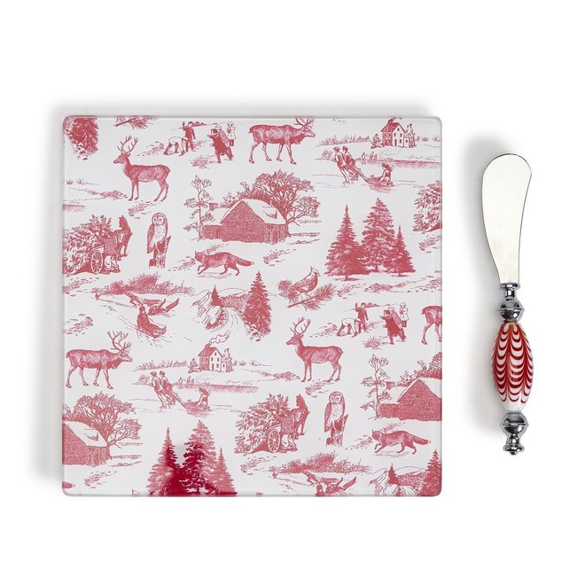Winter Toile Cheese Serving Set