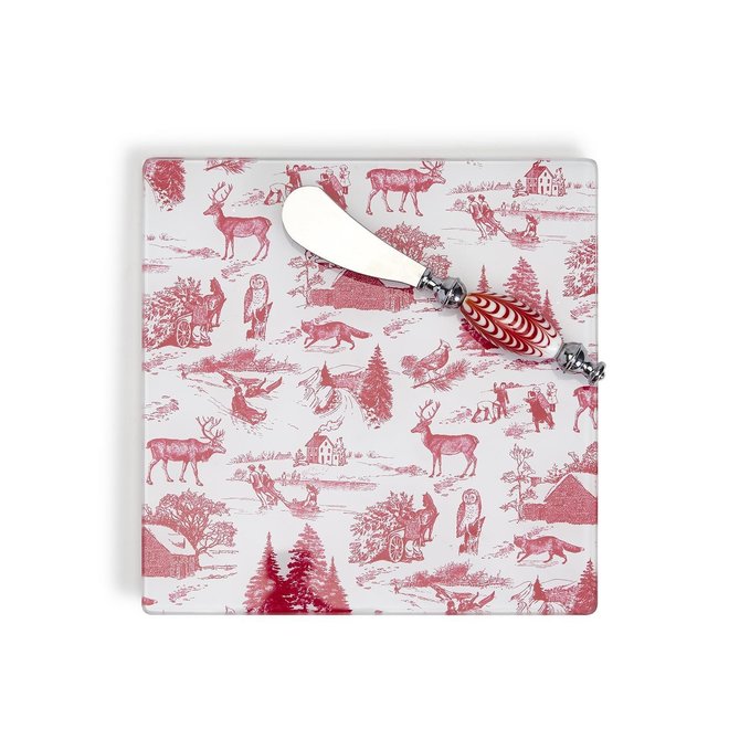 Winter Toile Cheese Serving Set