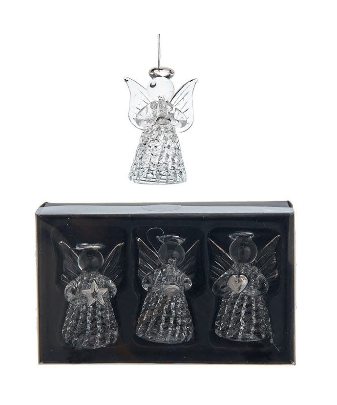 Set of 3 Spun Glass Angel Ornaments British Isles