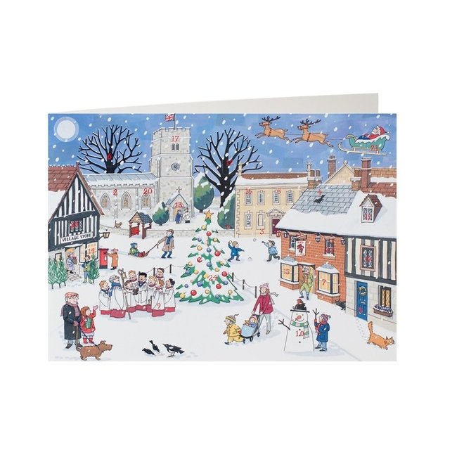 Christmas in the Village Advent Calendar Card