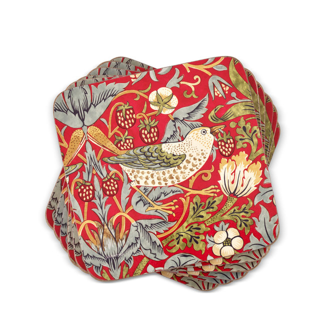 Pimpernel Strawberry Thief Red Coasters
