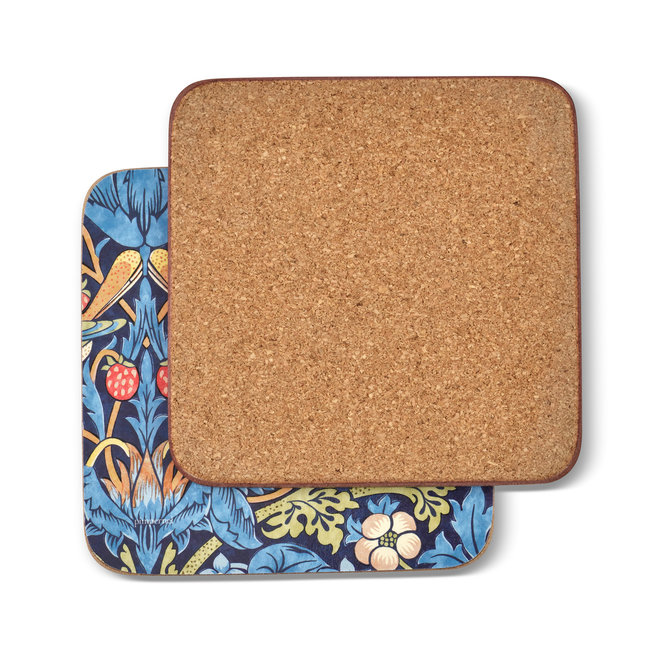 Strawberry Thief Blue Coasters