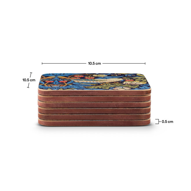 Strawberry Thief Blue Coasters