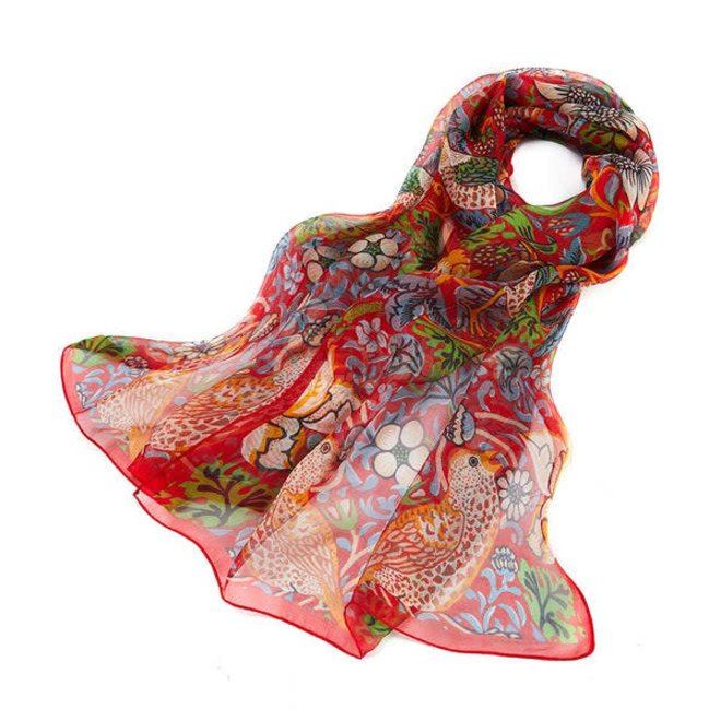 William Morris Strawberry Thief Silk Scarf - British Isles